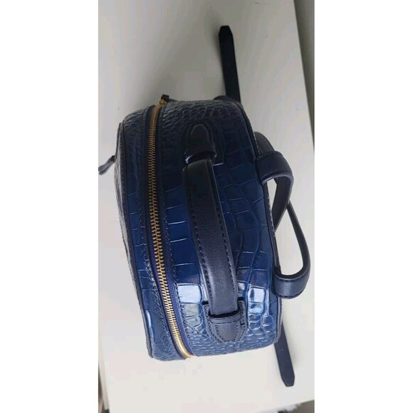 Tory Burch Croc-Embossed Navy Blue Leather Mini Backpack 495$ main image 4